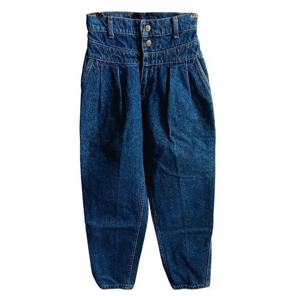 Vintage Lee Girls Jeans 12 23x27 Banded Yoke Relaxed Fit Pepper Wash New Tags - Picture 2 of 6